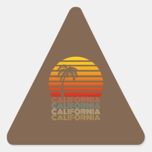 California Vintage Sommer Sunset Sunrise Retro Triangle Sticker