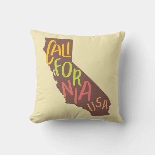California Vintage State Logo Throw Pillow