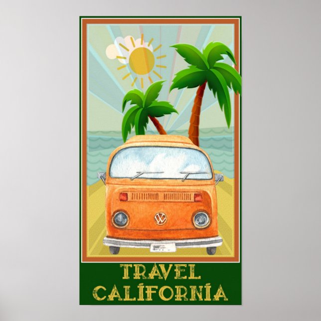 California Vintage Travel Poster (Front)