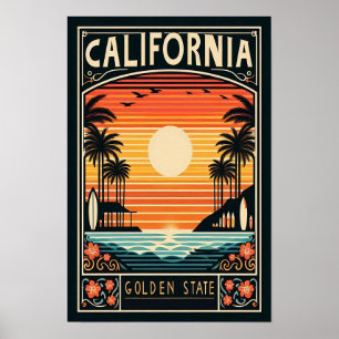 California Vintage Travel Poster