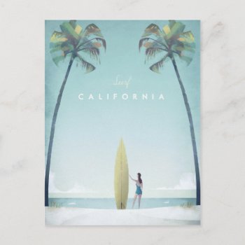 California Vintage Travel Poster - Art Postcard by VintagePosterCompany at Zazzle