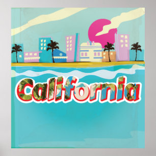 California Vintage vacation Poster