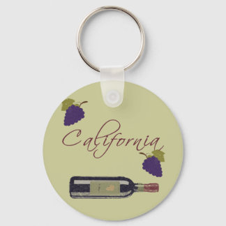 California Vintage Wine Bottle Keychain
