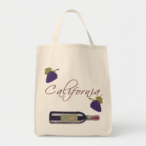 California Vintage Wine Bottle Tote Bag