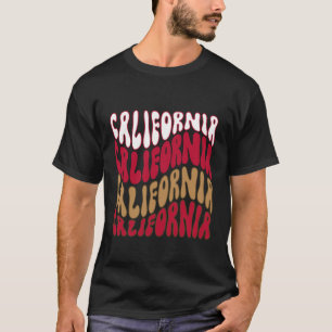 California Wavy Text Patriotic Design T-Shirt