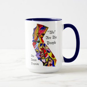 California - We Are The People - Colorful Faces Mug