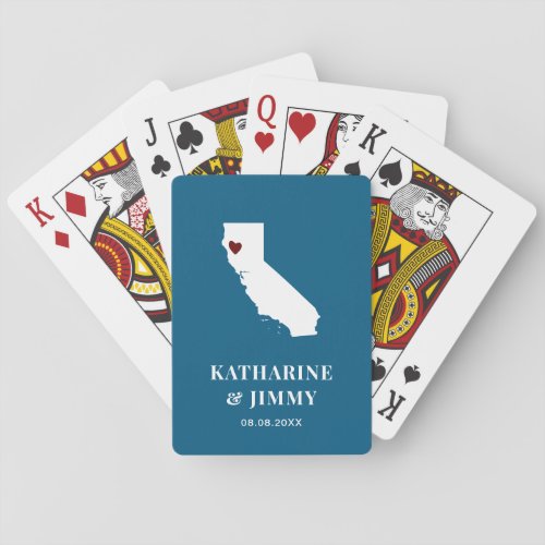 California Wedding Favor Deck of Cards State Map Playing Cards