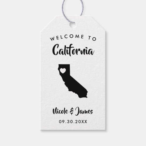 California Wedding Welcome Bag Tags Gift Tags