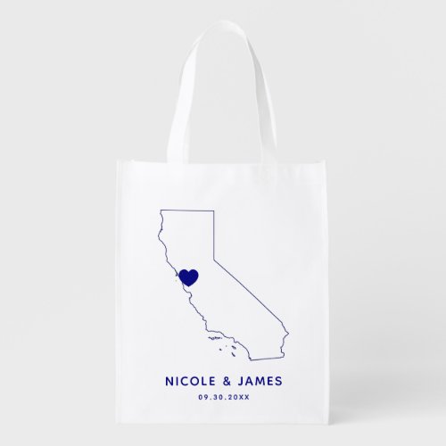 California Wedding Welcome Bag Tote with Map