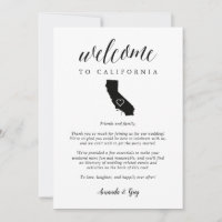 California Wedding Welcome Letter & Itinerary