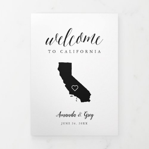 California Wedding Welcome Letter  Itinerary Tri_Fold Program