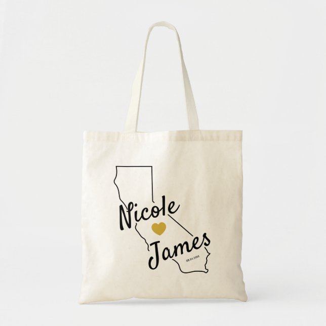 California Wedding Welcome Weekend Tote Bag (Front)