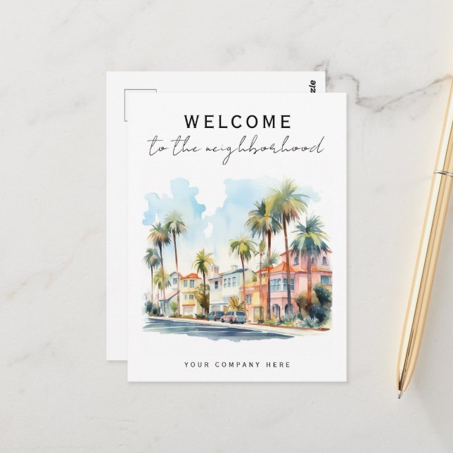 California Welcome to the Neighborhood Realty Postcard (Front/Back In Situ)