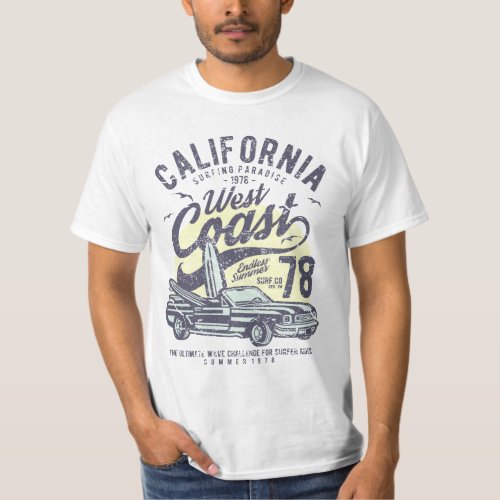 California West Coast Surfing Paradise 78 Vintage T_Shirt