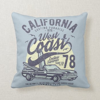 California West Coast Surfing Paradise Summer Throw Pillow by robby1982 at Zazzle