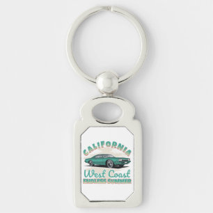 California West Coast Vintage Car Metal  Keychain