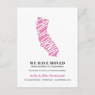 CALIFORNIA We've moved New address New Home  Postcard