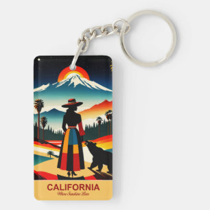 California: Where Sunshine Lives Keychain