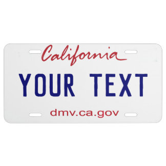 California White 2011 Custom License Plate