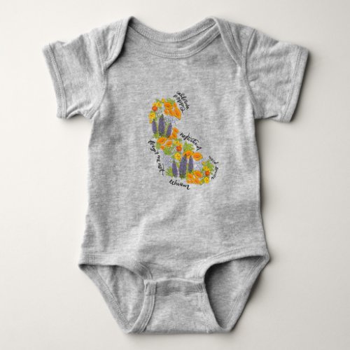 California wildflowers one_sie  baby bodysuit