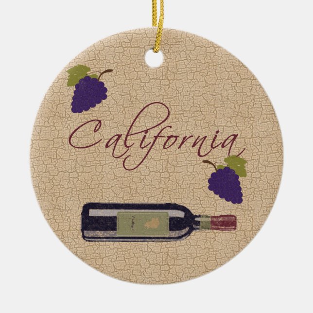 California Wine Ornament (Front)