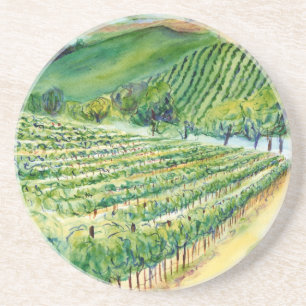 California Wine Vineyard Landscape Drink Coaster