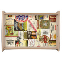 California Wine Vintage Labels Serving Tray