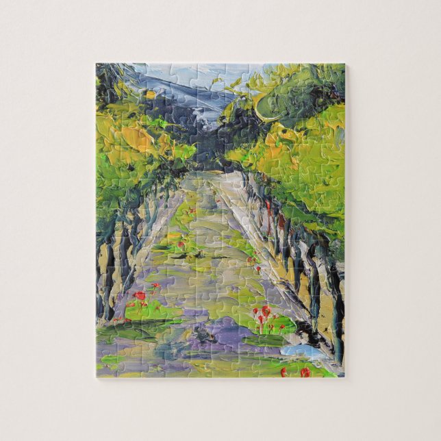 California winery, summer vineyard vines in Carmel Jigsaw Puzzle (Vertical)