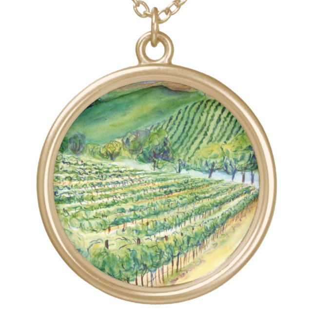 California Winery Vineyard Necklace Jewelry (Front)