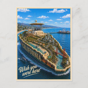 California Wish You Were Here State Series Postcard