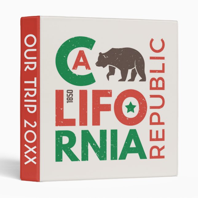 California With Grizzly Bear Logo Binder (Front/Spine)