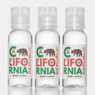 California With Grizzly Bear Logo Hand Sanitizer