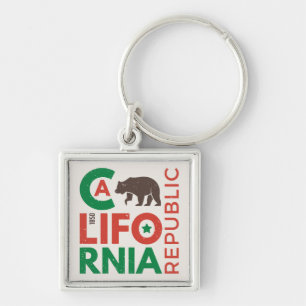 California With Grizzly Bear Logo Keychain