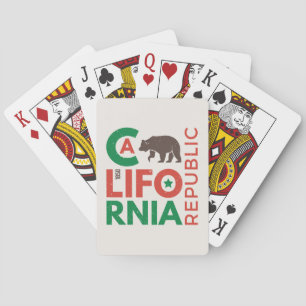 California With Grizzly Bear Logo Poker Cards