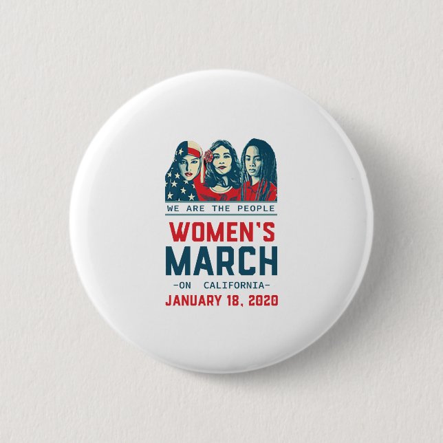 california women march 2020 button (Front)