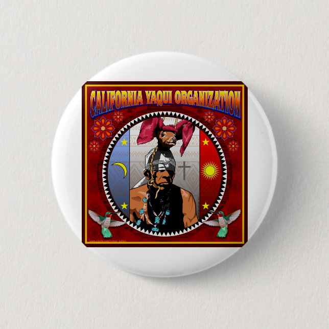 California Yaqui Organization logo Button (Front)