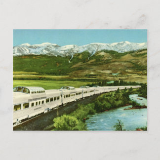 California Zephyr Train, Colorado Rockies Vintage Postcard