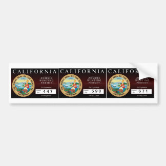 California Zombie Hunting Permit V.2 Bumper Sticker