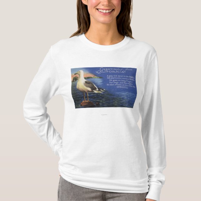 CaliforniaGreetings From, Seagull Poem T-Shirt (Front)
