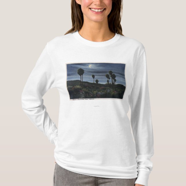 CaliforniaMoonlit View at Twenty-Nine Palms T-Shirt (Front)