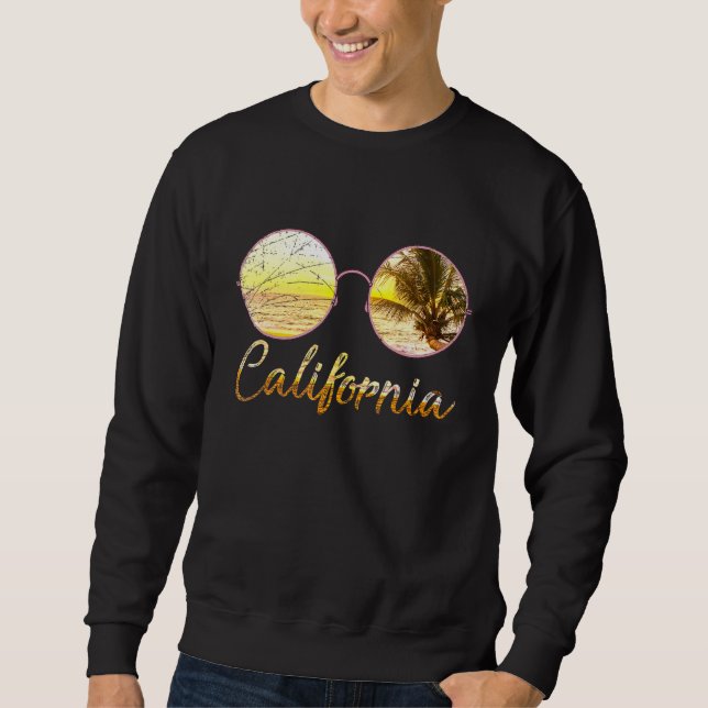 Californian Beach Summer Ca Sunglasses Sunset Cali Sweatshirt (Front)