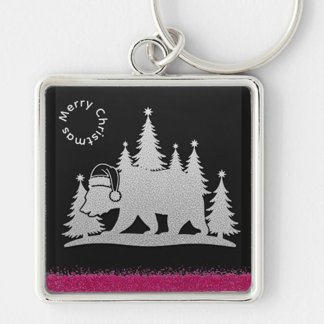 Californian Bear Christmas Keychain (Front)