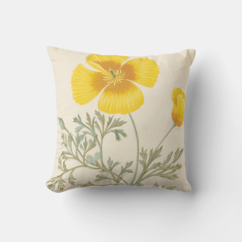 Californian Eschscholtzia Throw Pillow