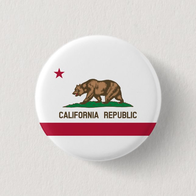 Californian Flag, Flag of California Button (Front)
