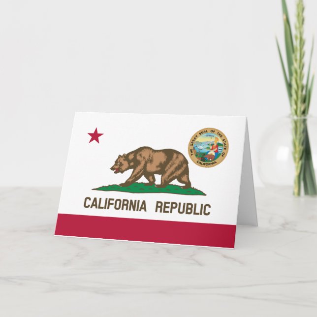 Californian Flag & Seal, Flag of California Card (Front)