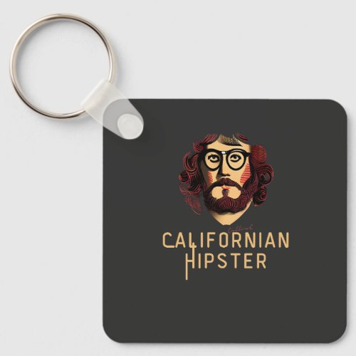 Californian hipster  T_Shirt Keychain
