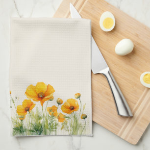 Californian Poppies kitchen towel
