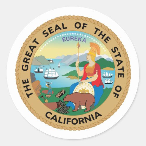 Californian Seal California Classic Round Sticker