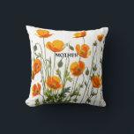 Californian/Welsh Poppies. Mother's Day gift Throw Pillow<br><div class="desc">Lovely Californian/Welsh Poppies on this high resolution print pillow. Unique AI generated artwork. Ideal gift for Mother's Day or any day come to that! The text is editable or clear if not required.</div>
