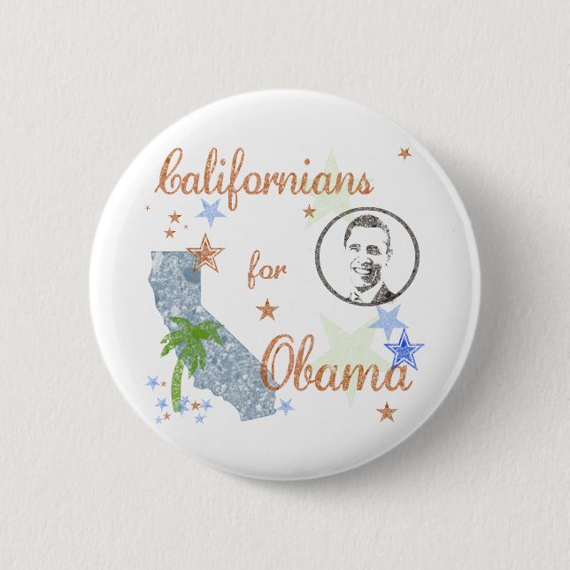 Californians for Obama Button Democrats '08 (Front)